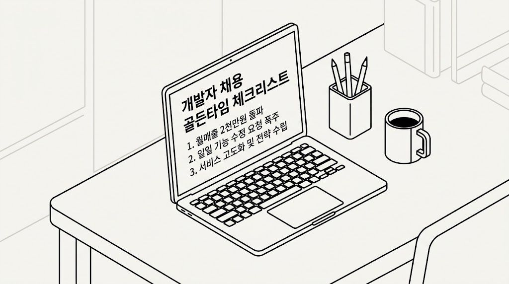 외주 언제 끝내고 개발자 뽑을까요? 비개발 대표님을 위한 3대 골든타임 체크리스트